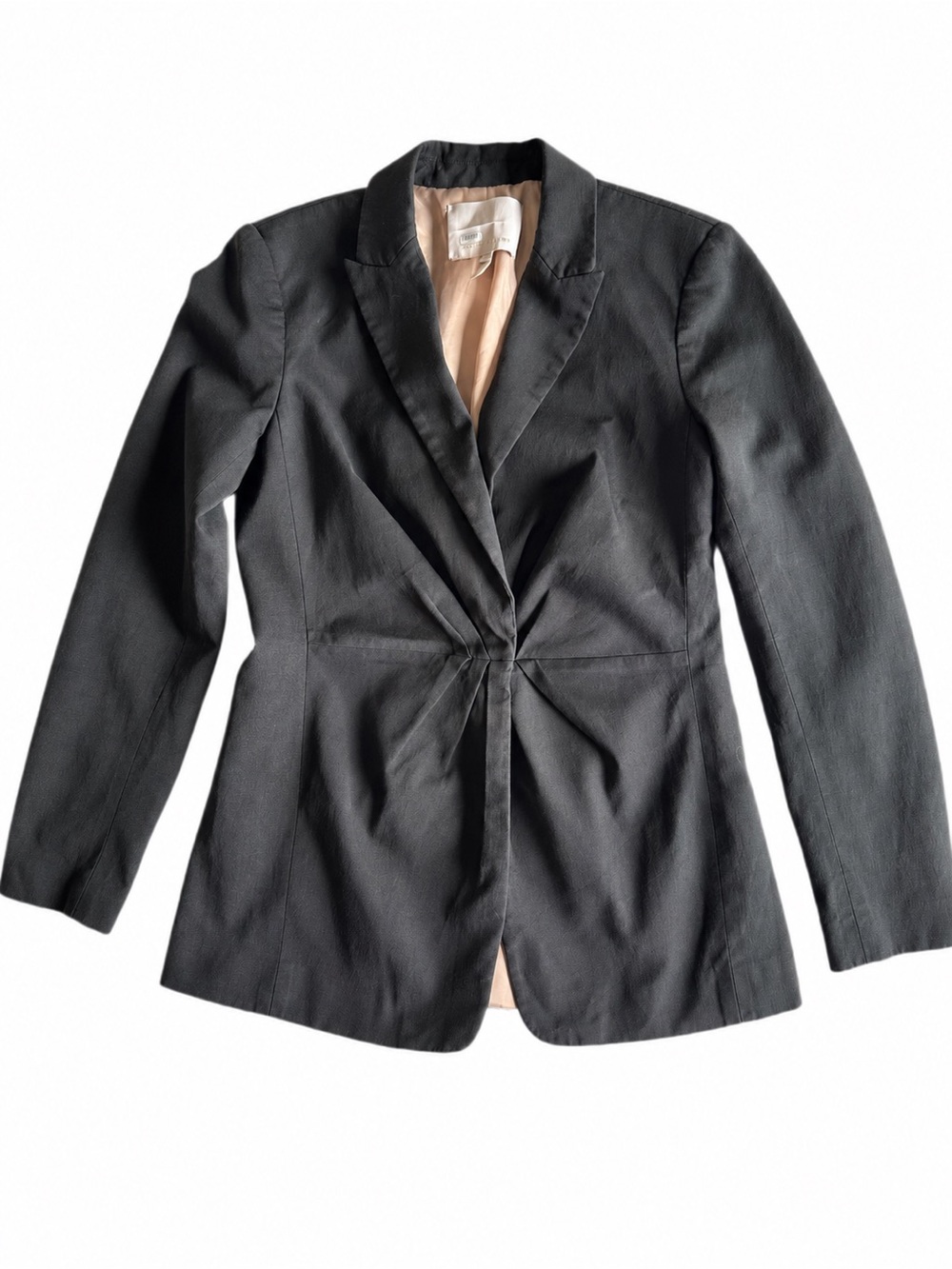 Rebecca Taylor Ottoman Twist Front Charcoal Blazer Size 0
